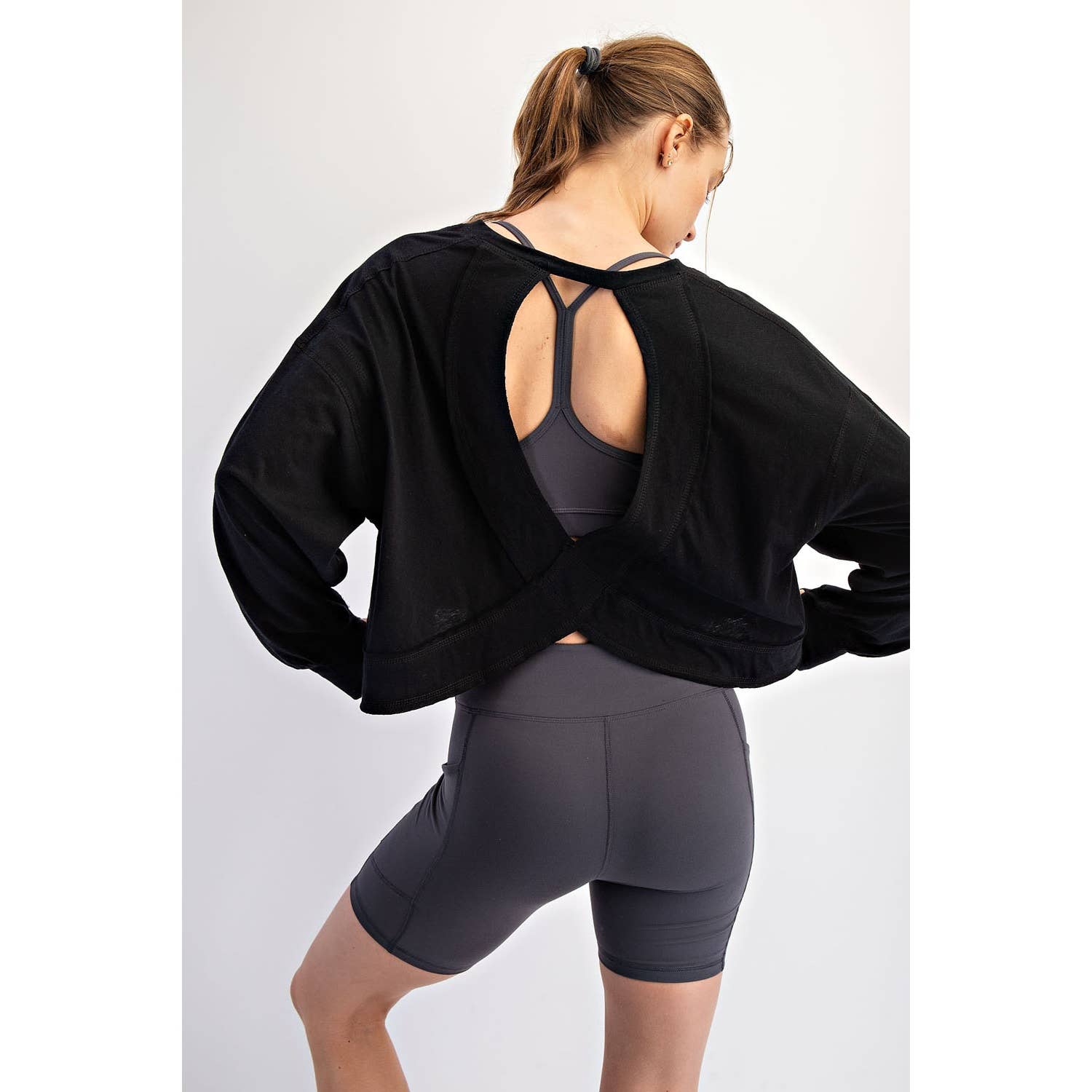 Cotton Open Back Top: Reg. Green