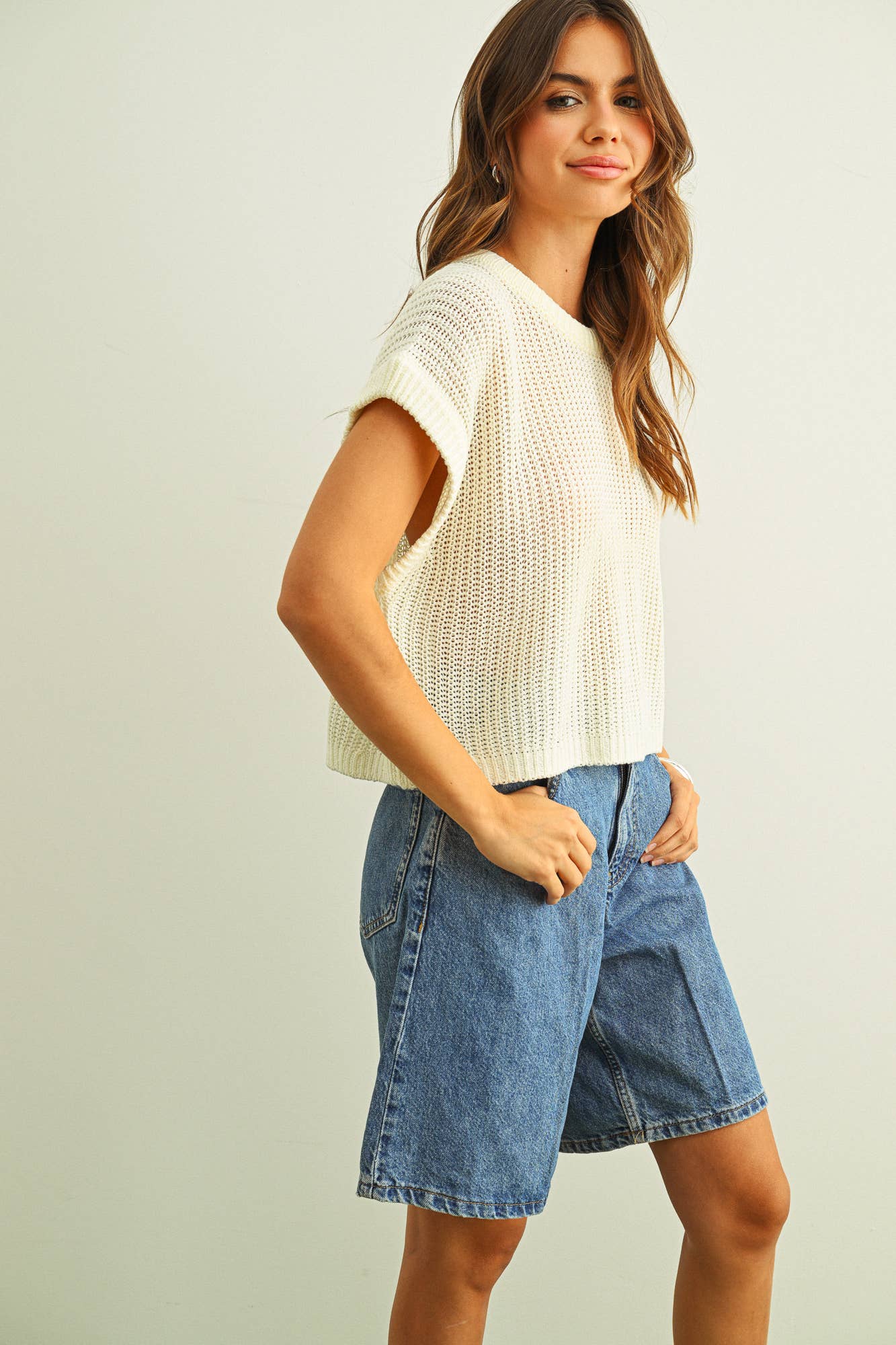 Dolman Knit Top: Off White