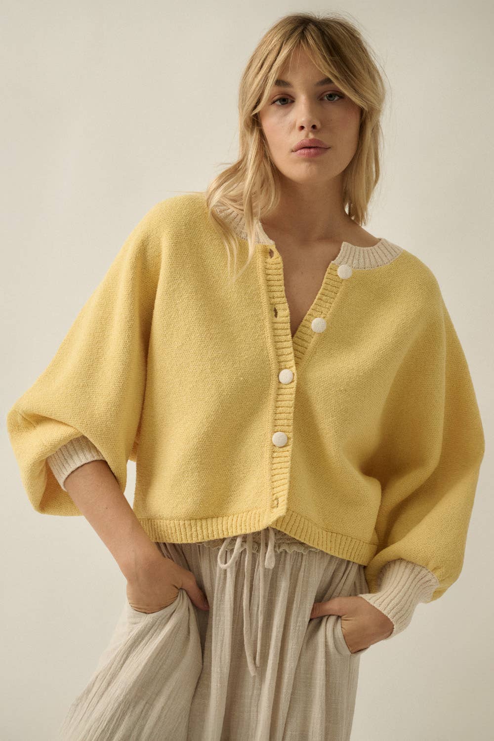 Butter Cream Dolman Cardigan: