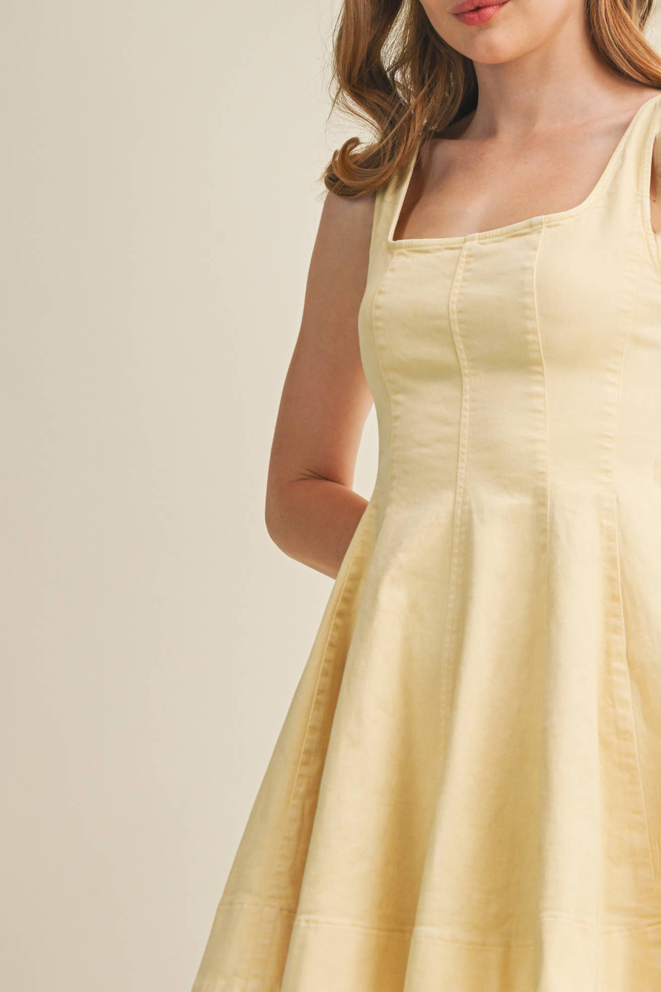 Flared Mini Dress: Butter