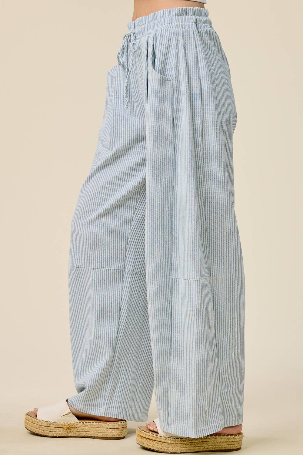 Coastal Striped Barrel Pants