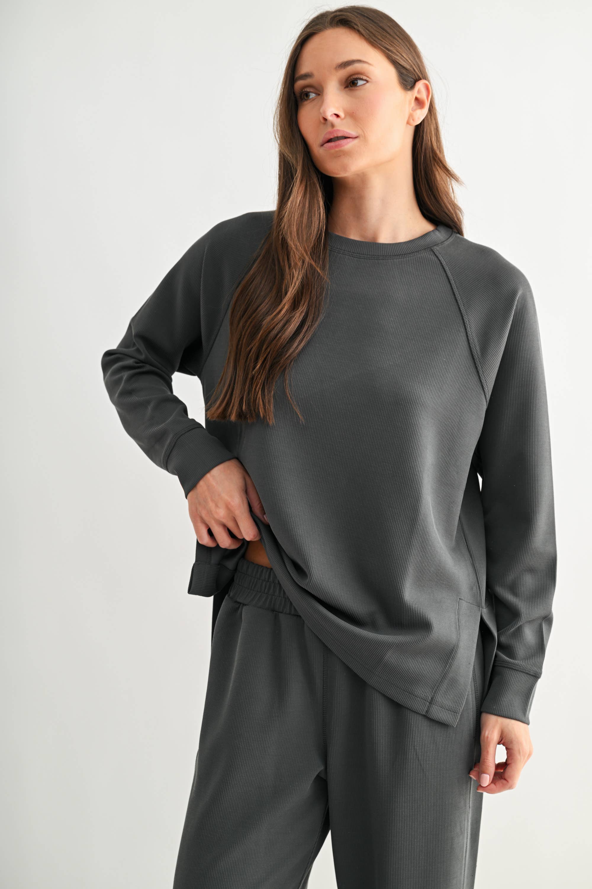 Luxe Raglan Tee: Deep Indigo