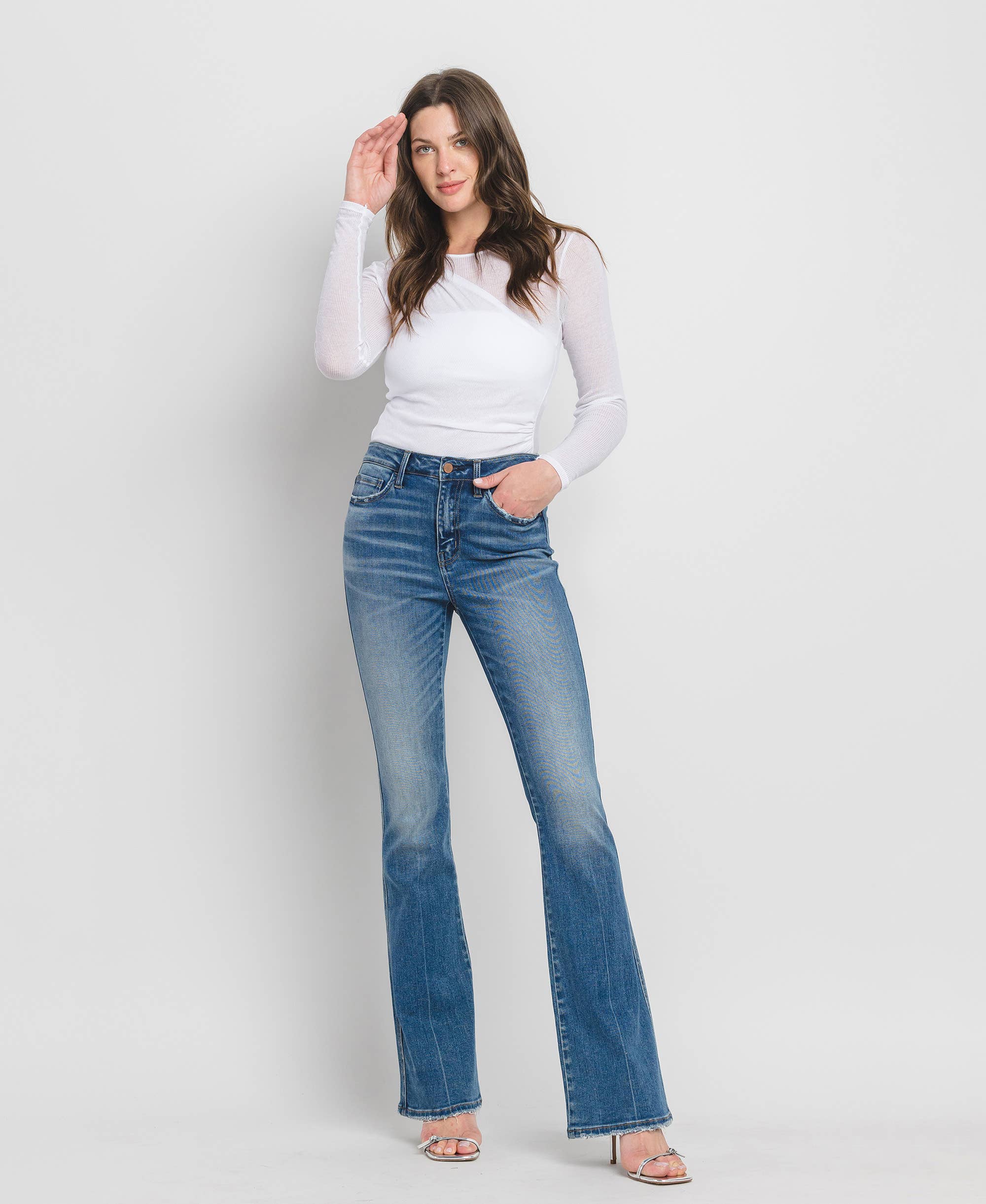 High Rise Bootcut Jeans: