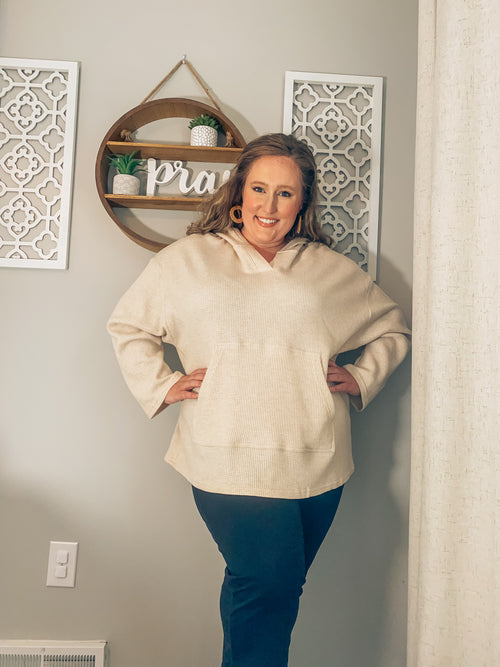 Plus Waffle Knit Pullover