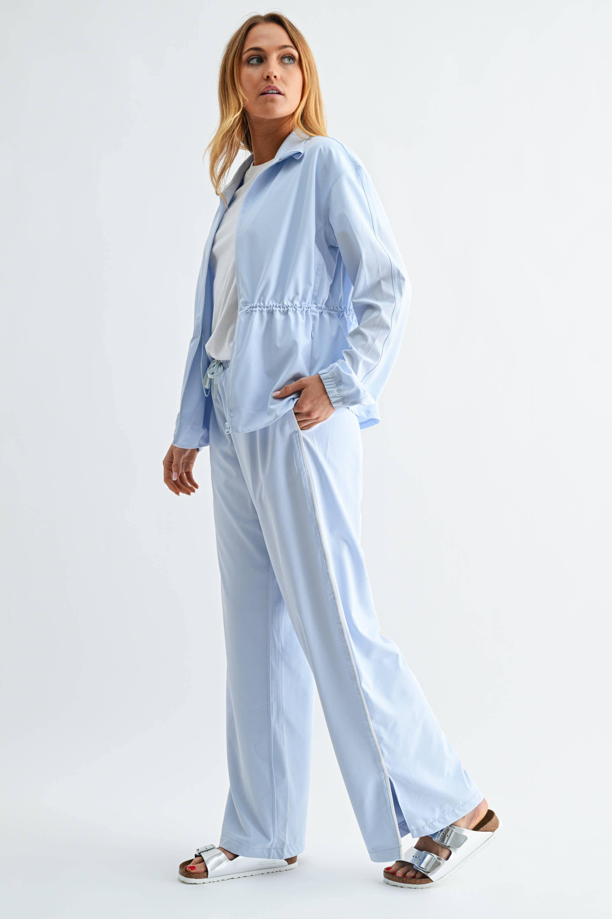 CurveCinch Peplum Set: Hal. Blue