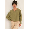 WASHED OVERSIZED TOP: MOSS