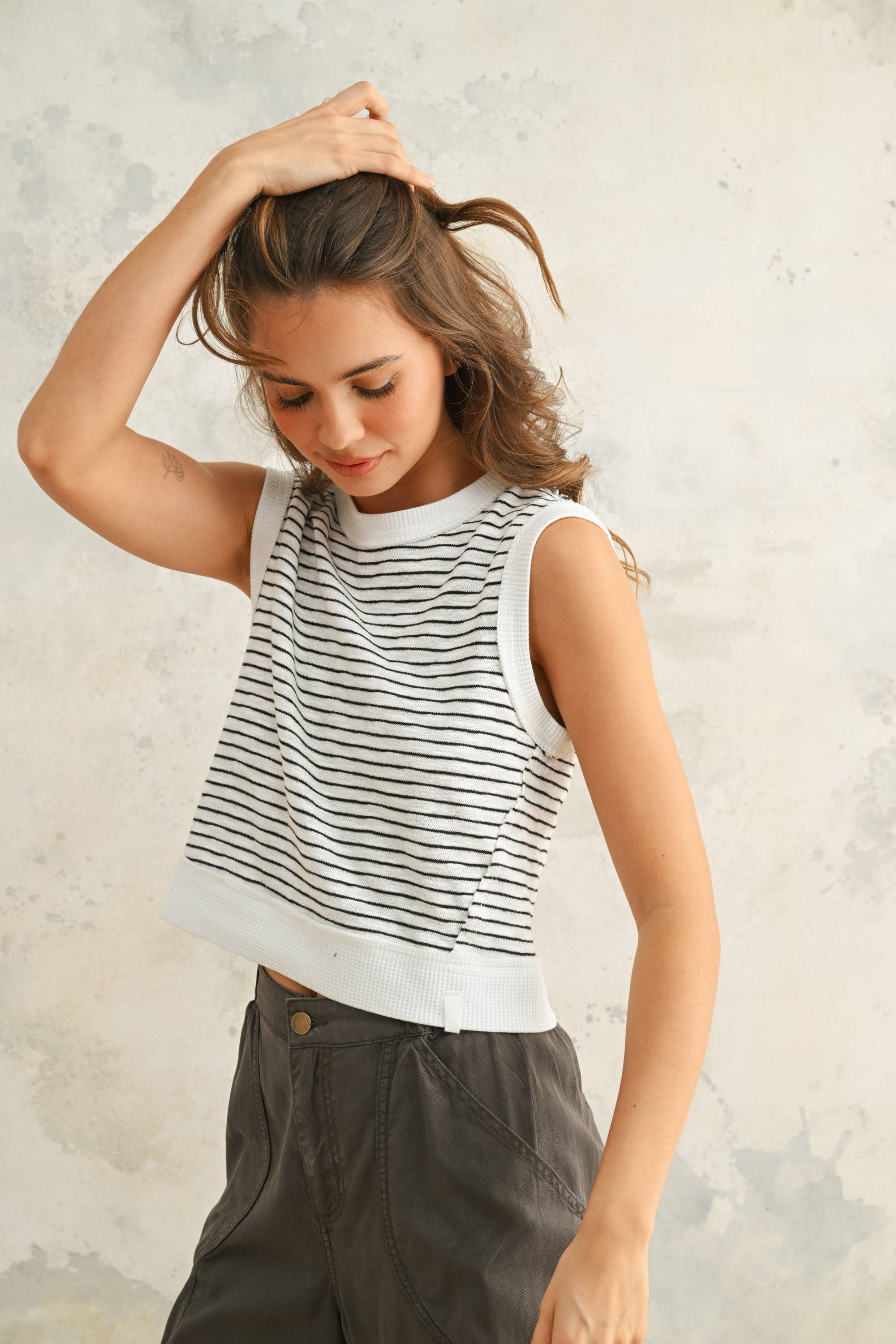 Striped Top: Black