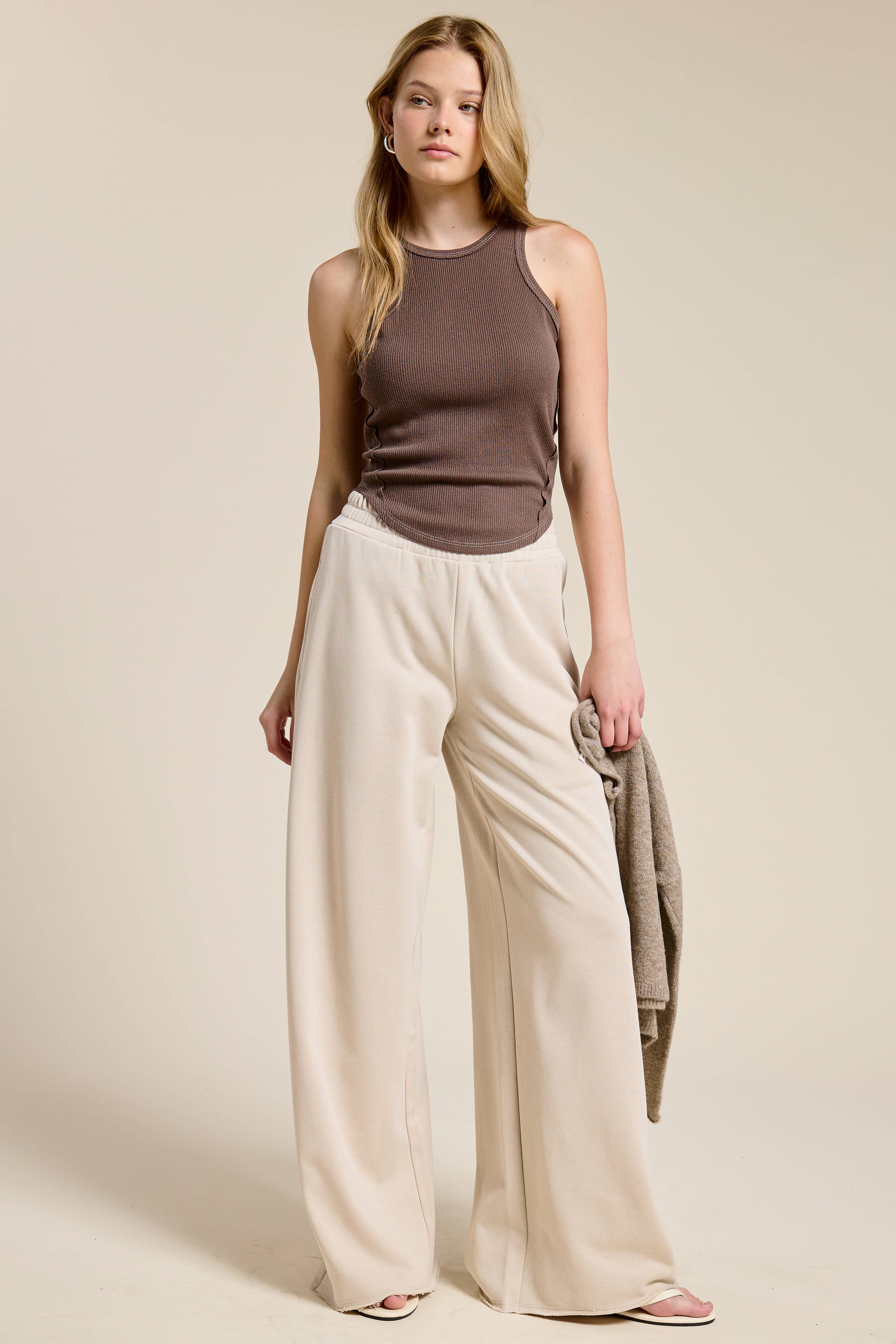 Cotton Joggers: Beige