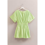 Poplin Mini Dress:OFF WHITE