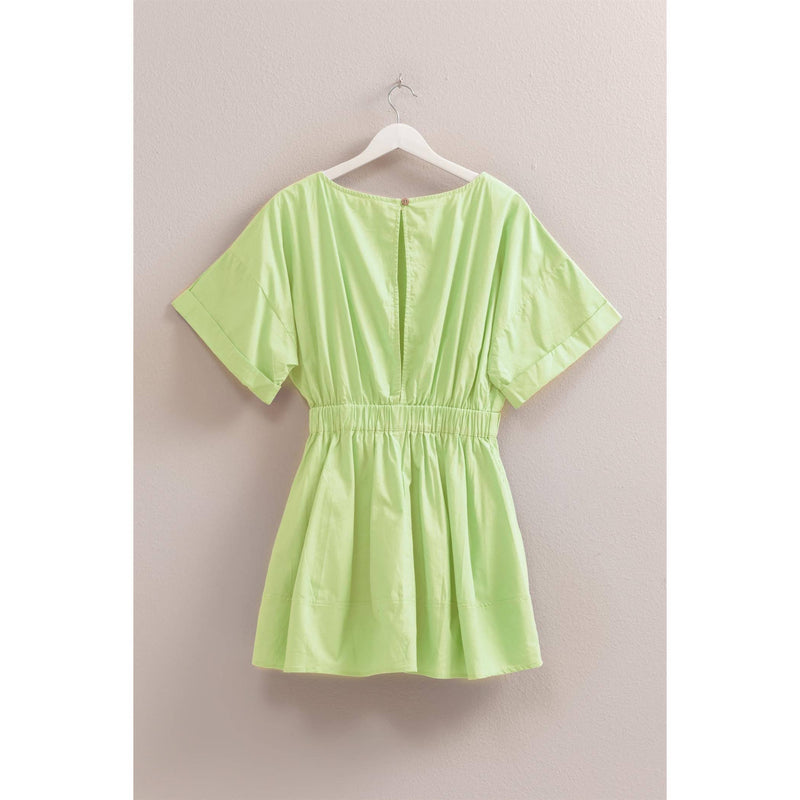 Poplin Mini Dress:OFF WHITE