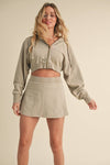 Mineral Wash  Crop Hoodie