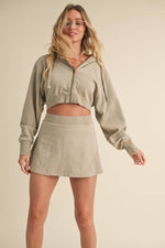 Mineral Wash  Crop Hoodie
