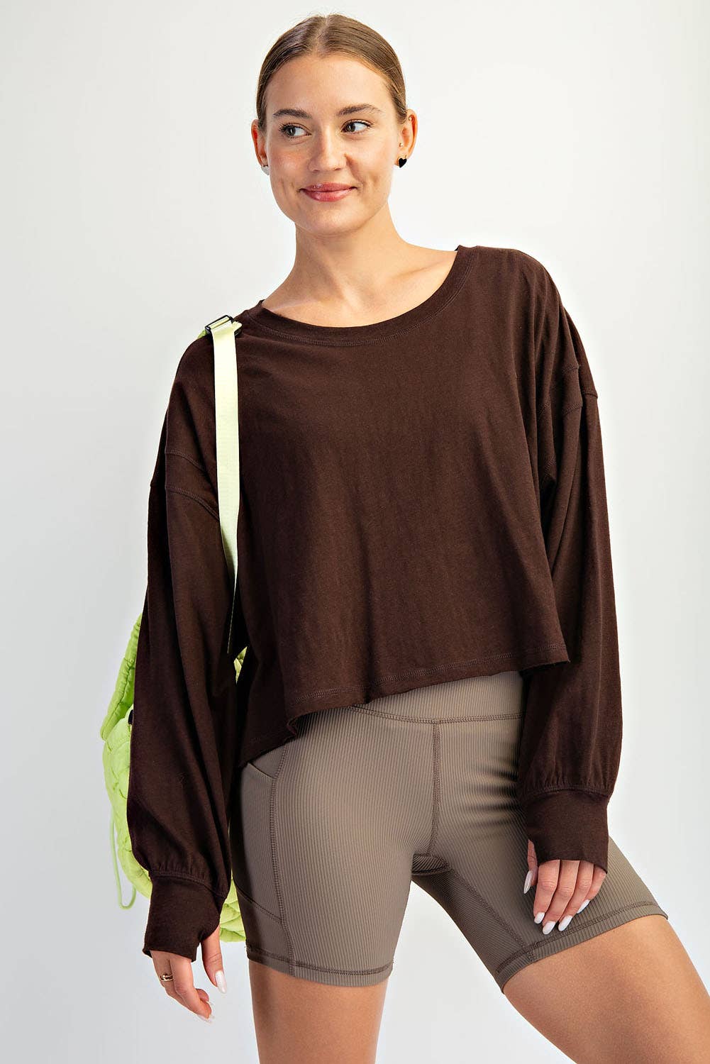 Cotton Open Back Top: Reg. Green
