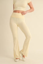 Foldover Flare Pants:Choc.