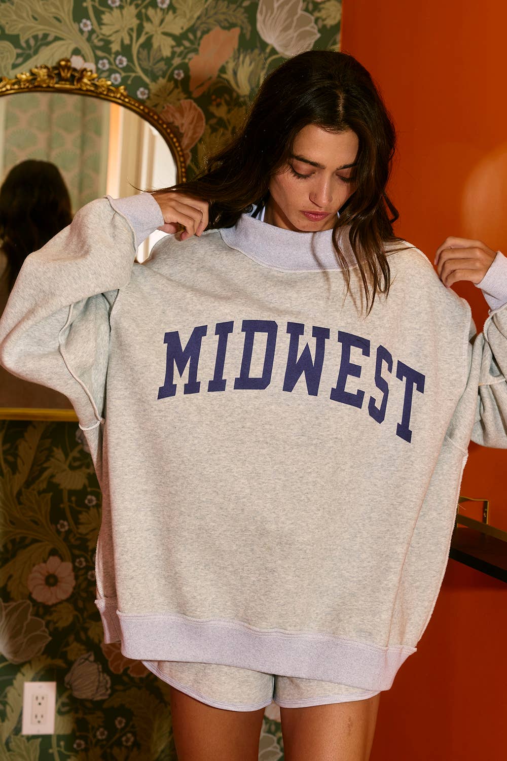 MIDWEST Reversible Sweatshirt: Heather Grey