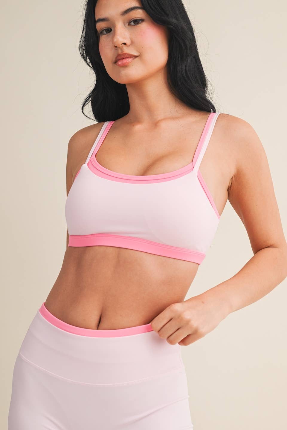 Double Layered Sports Bra: Pink