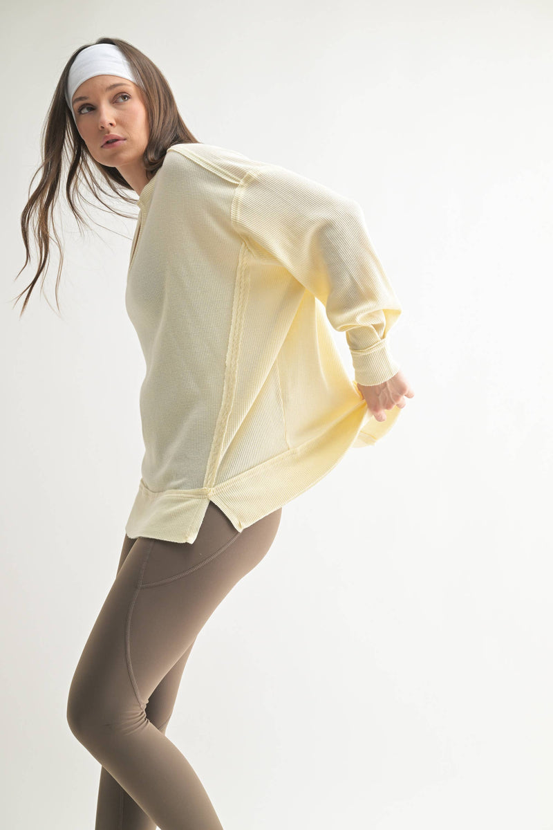 Waffle Knit Oversized:PLUM