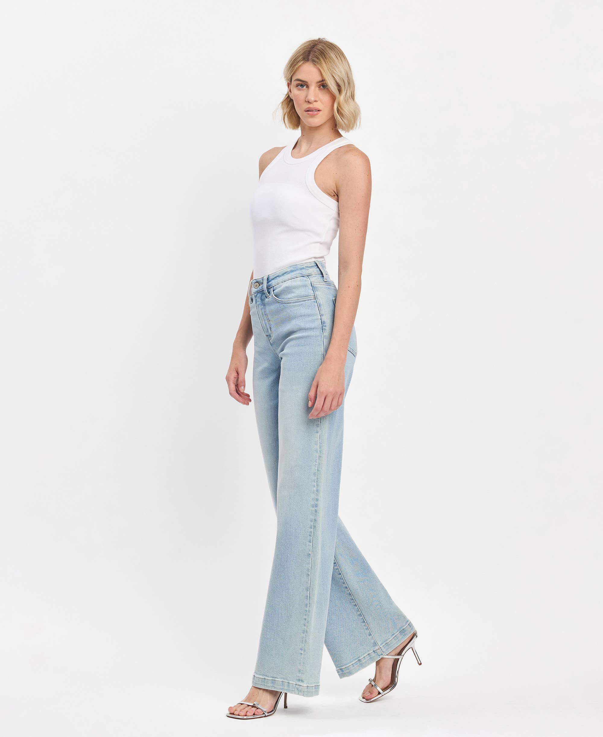 High Rise Wide Jeans:Opt