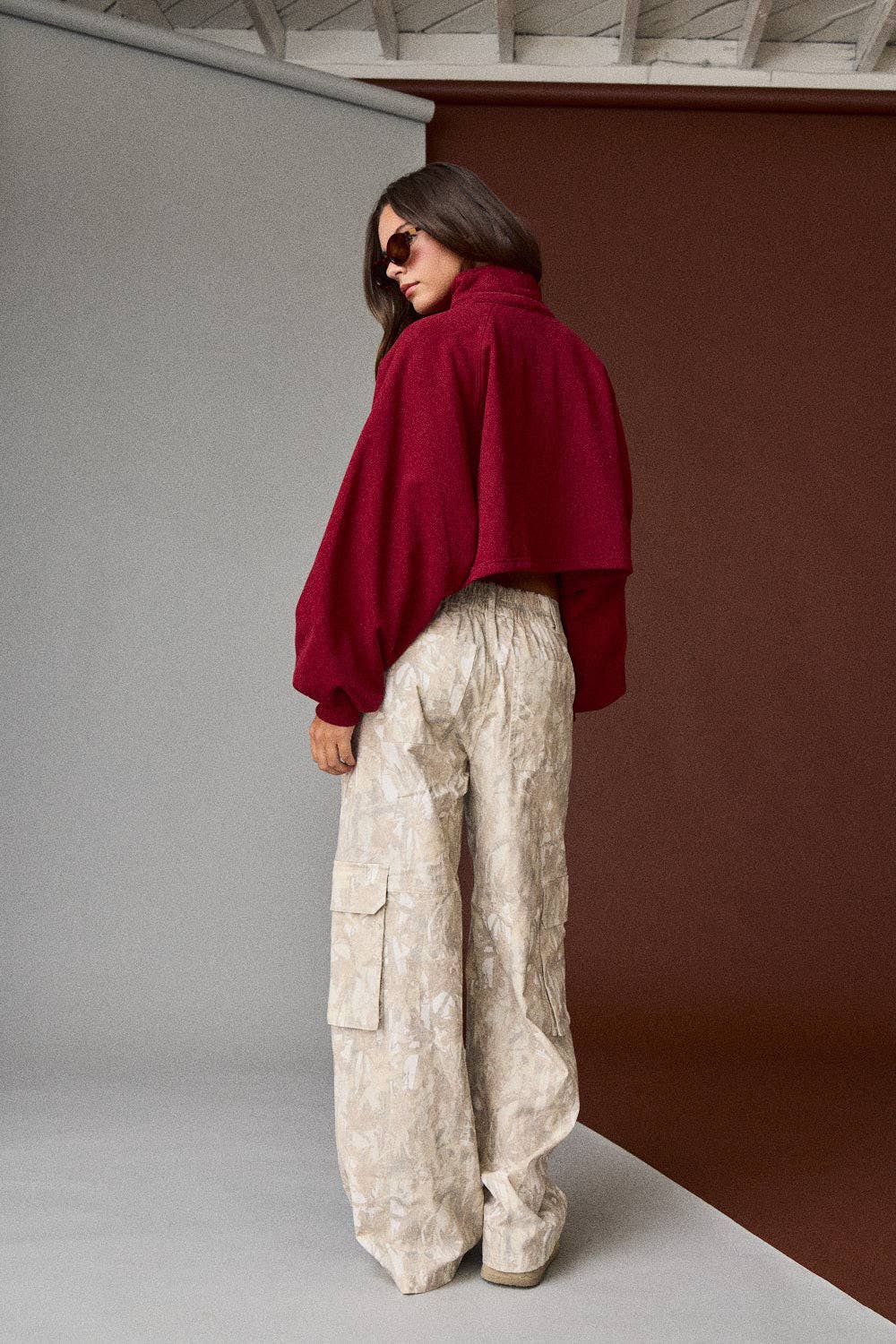 Wide-Leg Camo Cargo Pants