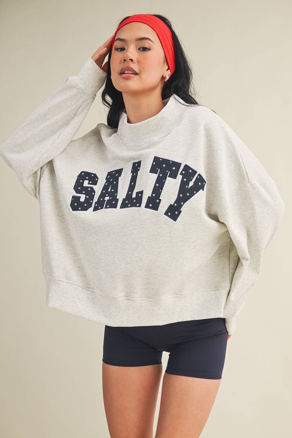Salty Stars OS Sweatshirt: Grey