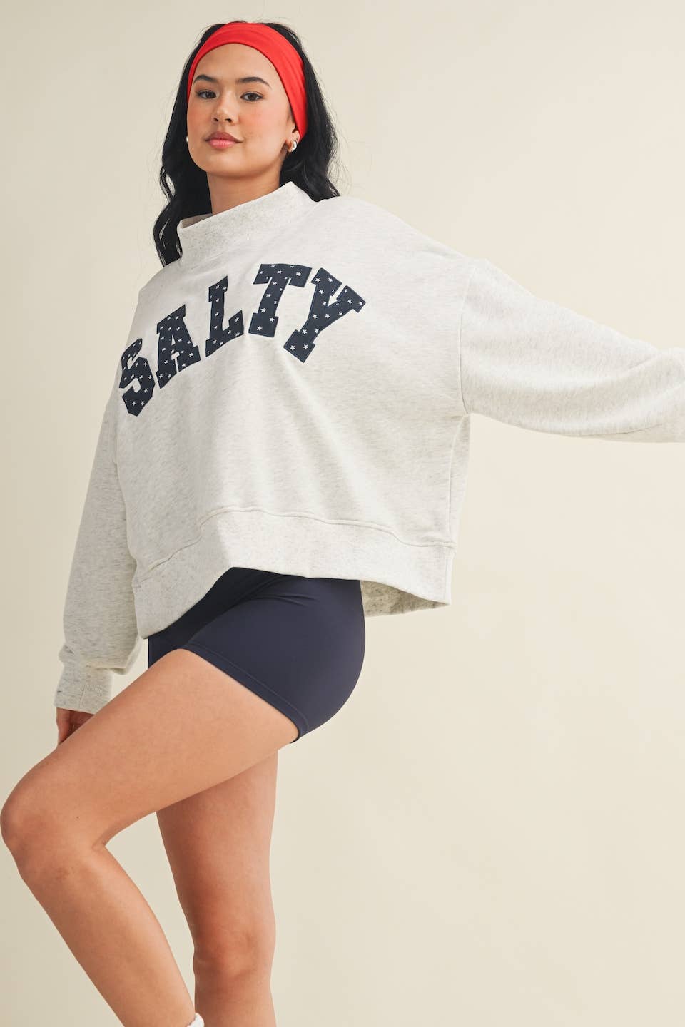 Salty Stars OS Sweatshirt: Grey