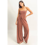 Tube Top Jumpsuit:BLACK