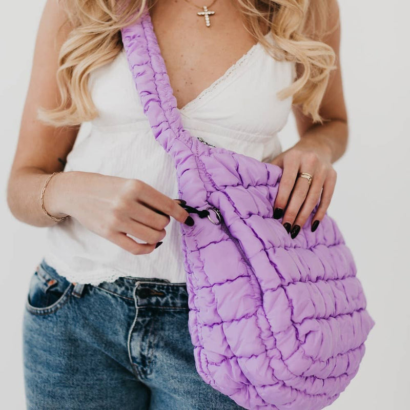 Carmen Quilted Tote Bag: Lilac