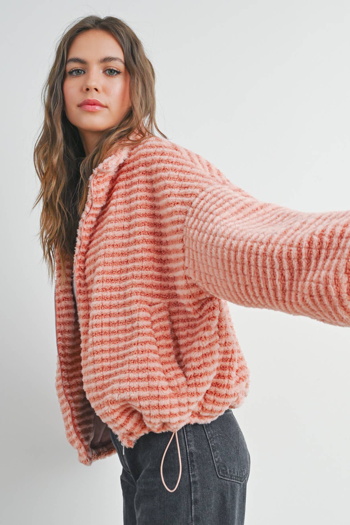 Collared Puff Jacket Terracotta