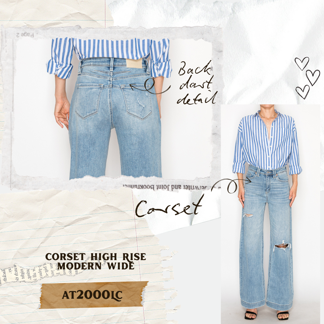 Corset Ultra Rise Wide Jeans: