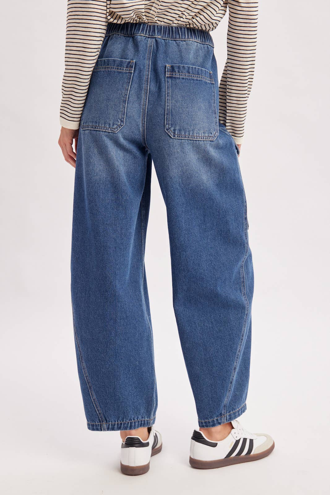 Denim Cargo Barrel Jeans