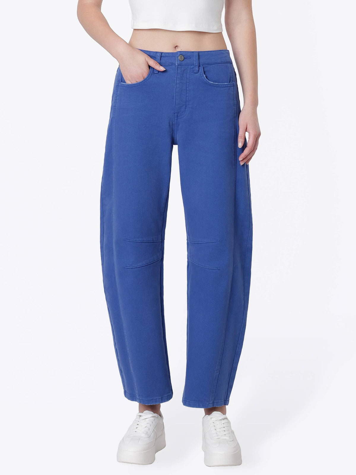 Darted Barrel Jeans: Beaucoup Blue
