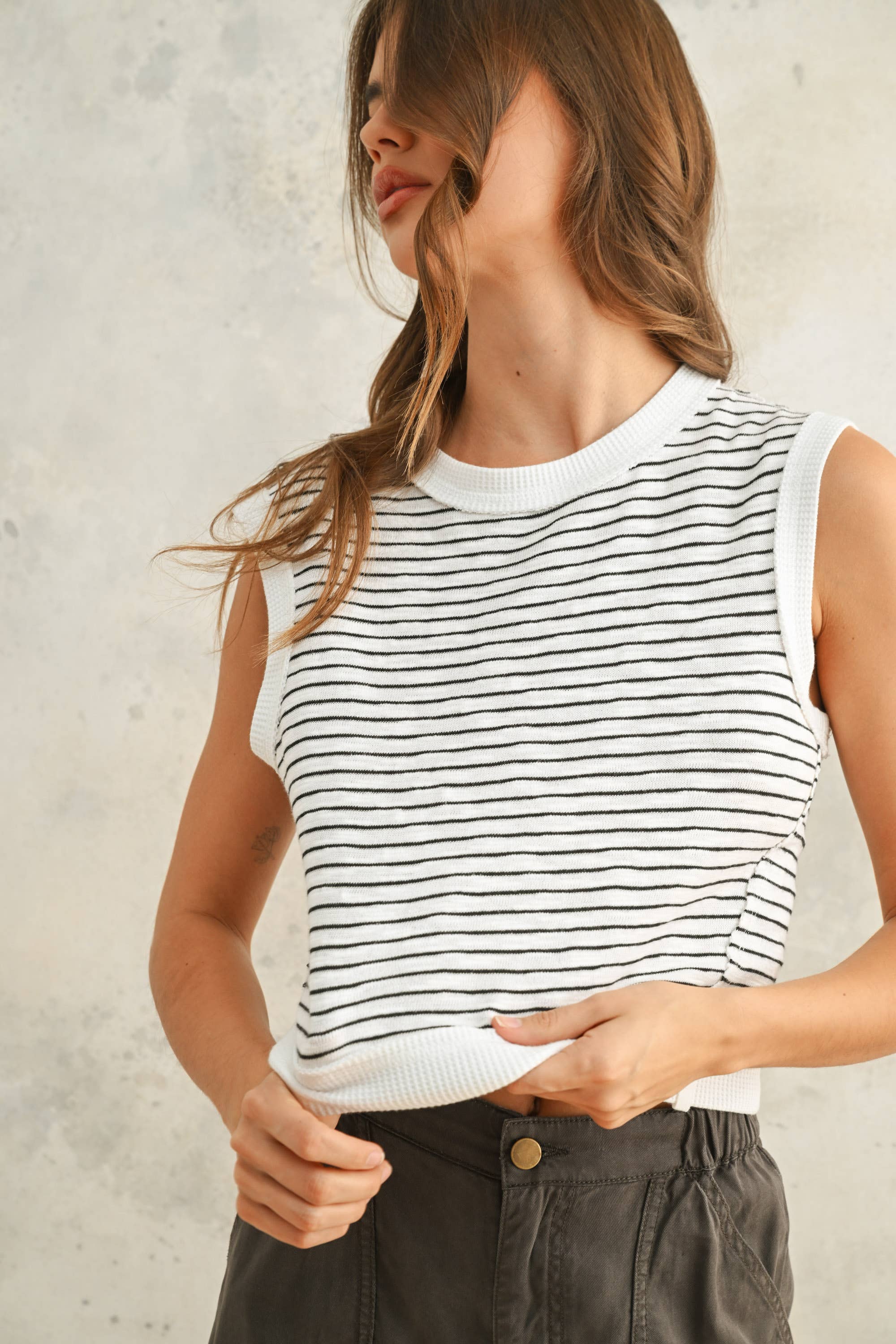 Striped Top: Black