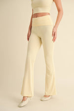 Foldover Flare Pants:Choc.