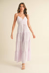 Striped Maxi Dress: LAVENDER