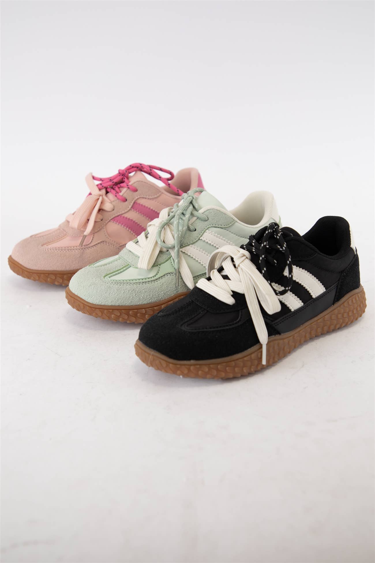 Retro Casual Sneakers:Green/White