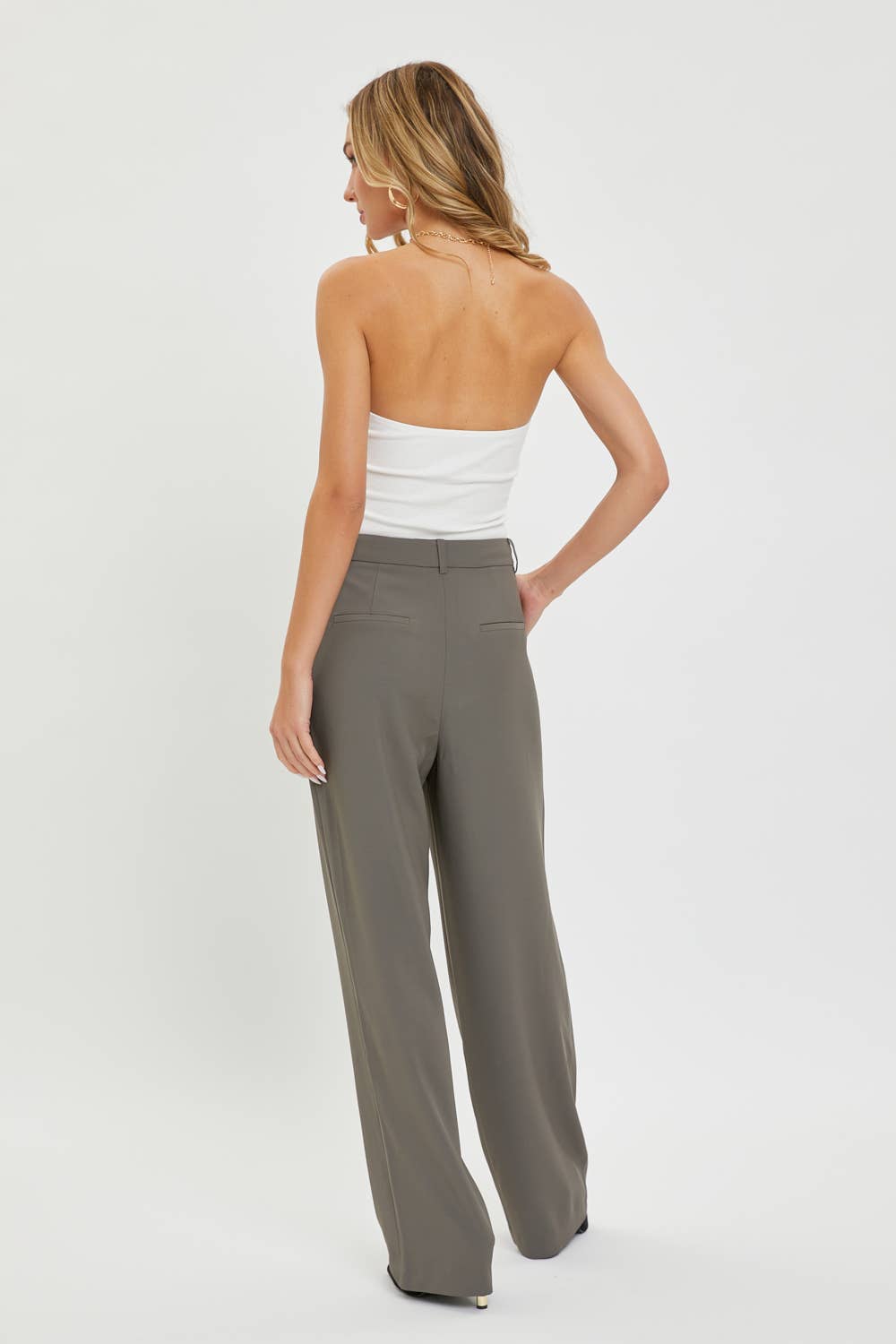 High Rise Trousers:Dk. Mink