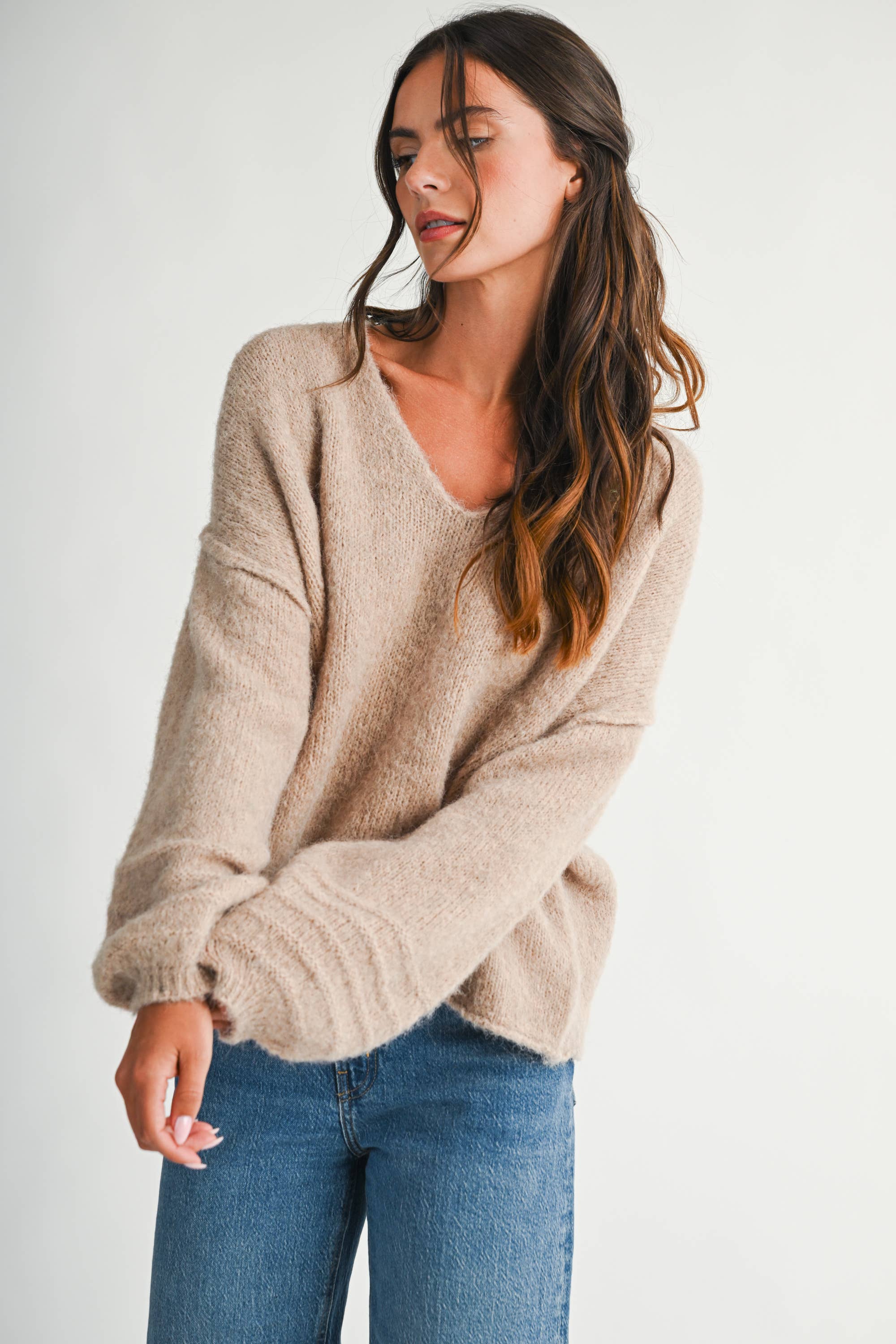 Rolled Cuffs: Sweater: Oat