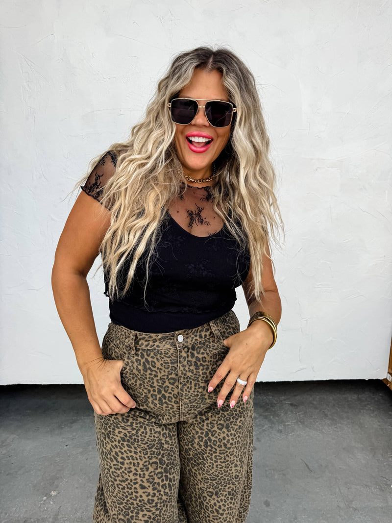 CHEETAH BARREL JEANS