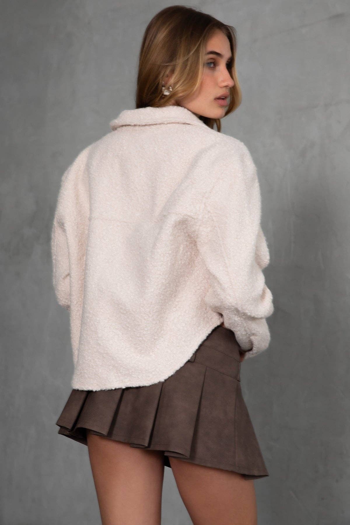 Fray Cropped Button Up