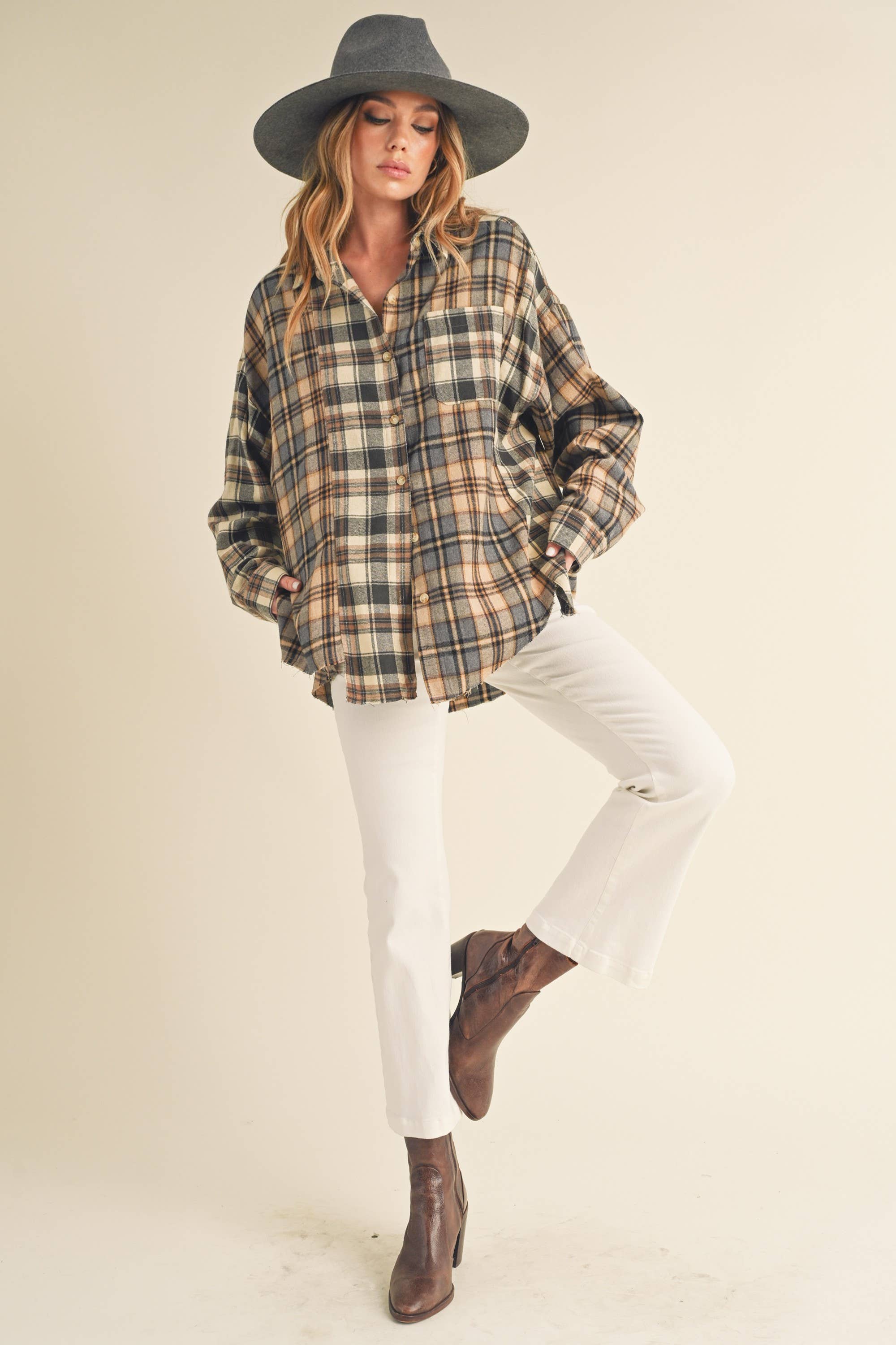 Noelle Flannel Shirt: Oat