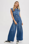 Denim Sleeveless Jumpsuit