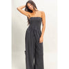 Tube Top Jumpsuit:BLACK