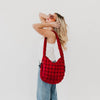 Carmen Quilted Hobo Tote Bag: Crimson Red