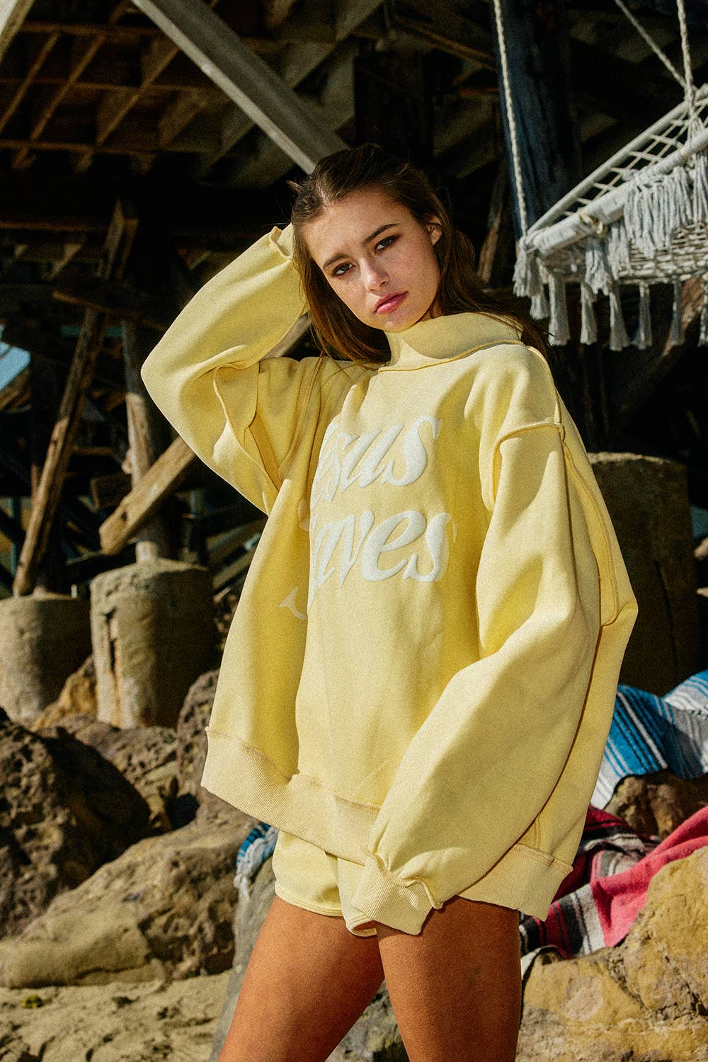 Jesus Saves Sweatshirt: Yellow