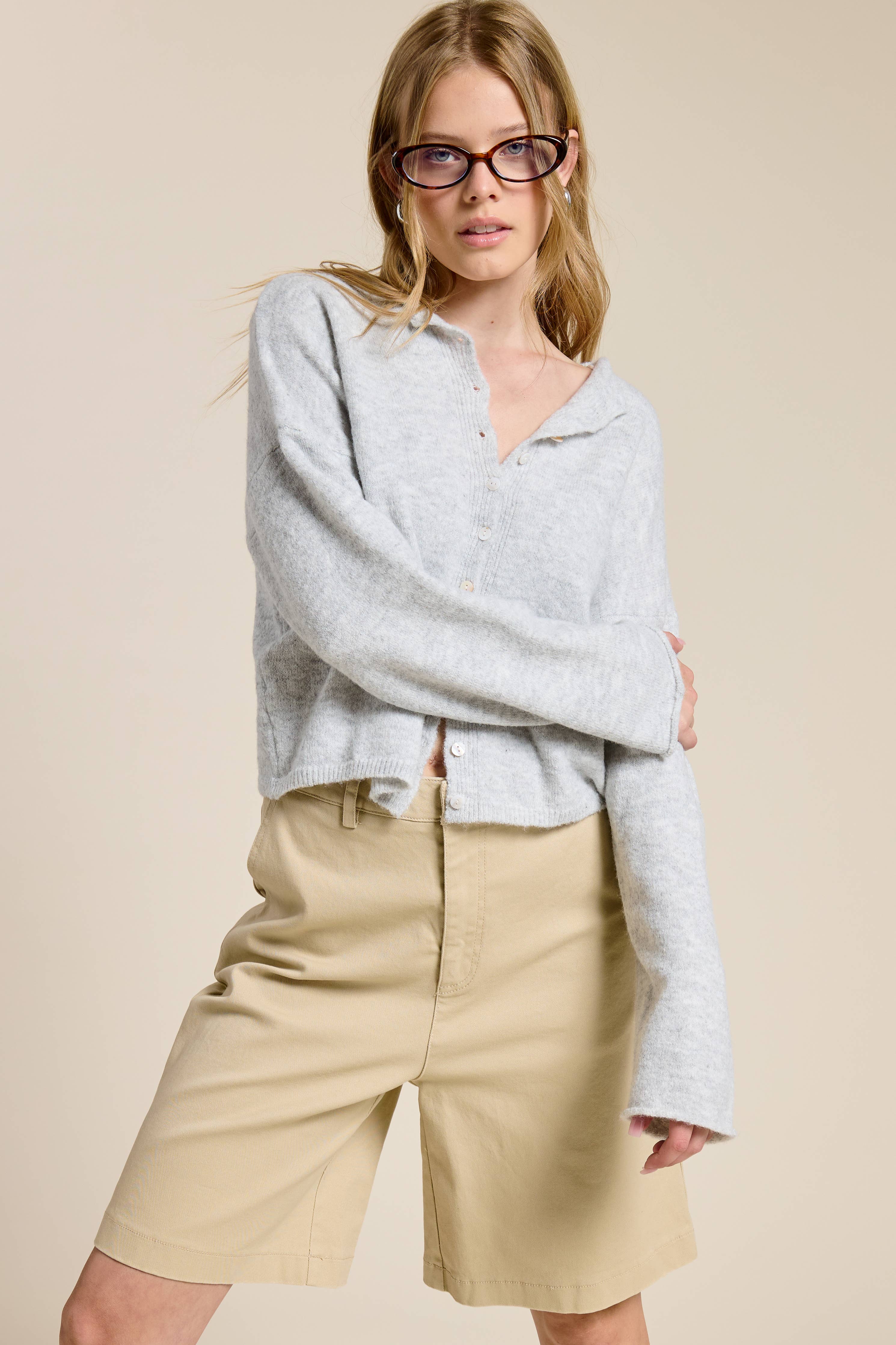 Essential Cardigan: Light Grey