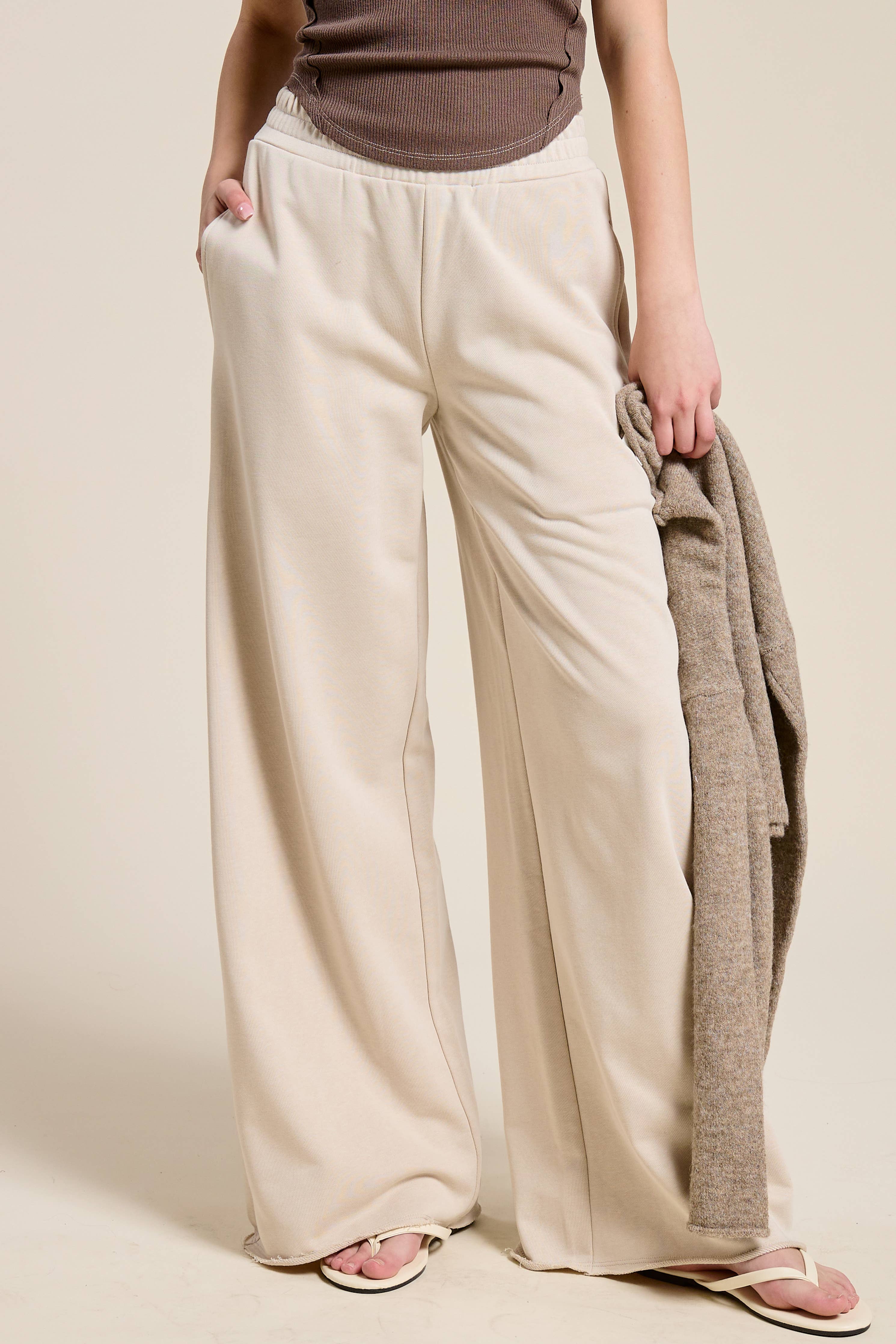 Cotton Joggers: Beige