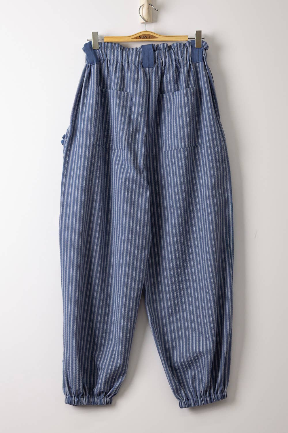 Bow Detail Woven Pants: Navy