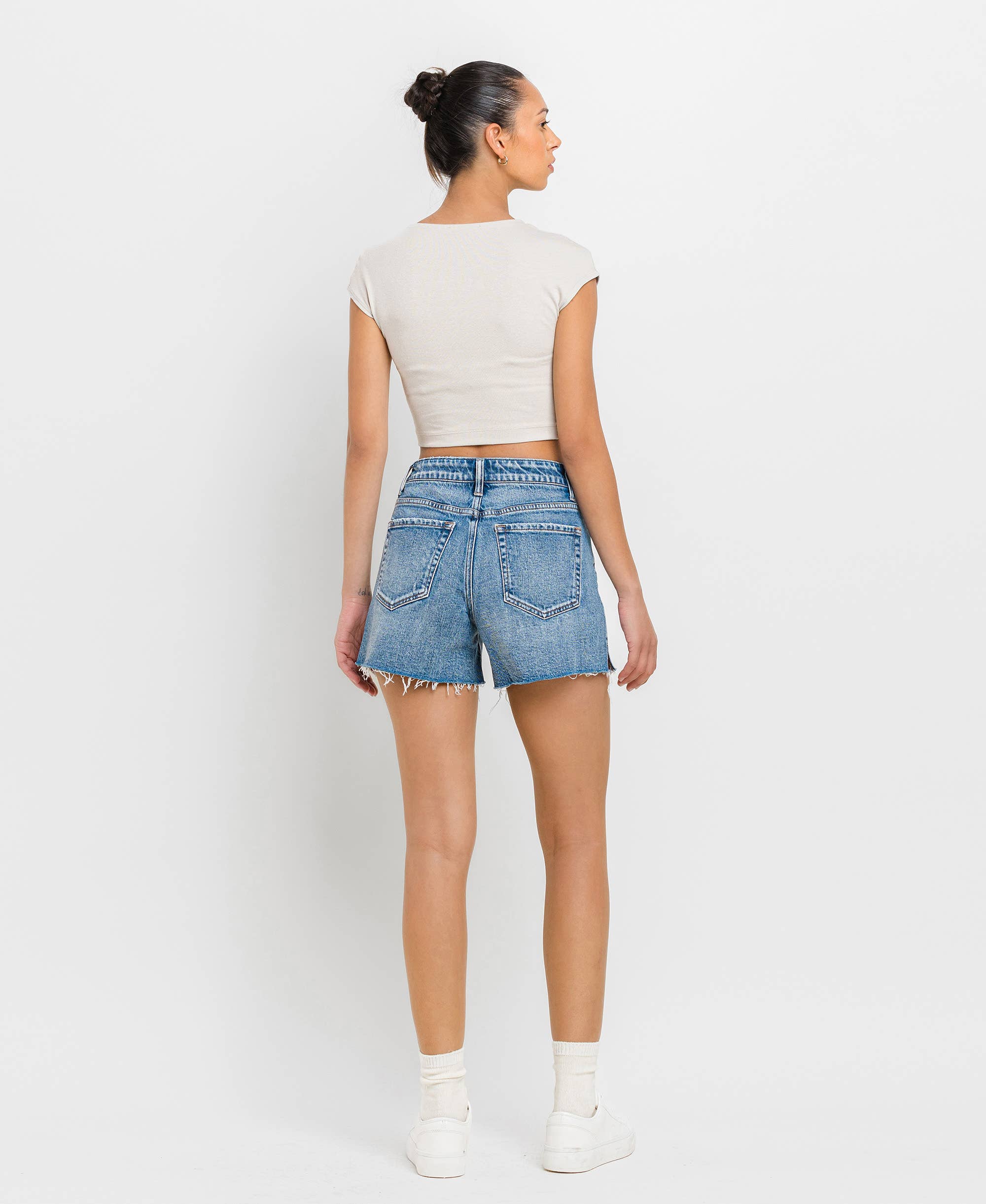 A Line Denim Shorts