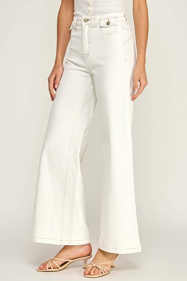 Patch Pocket Pants: White