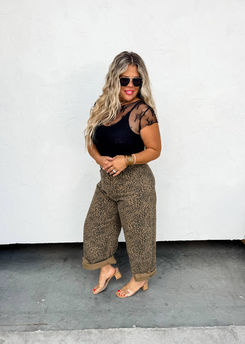 CHEETAH BARREL JEANS